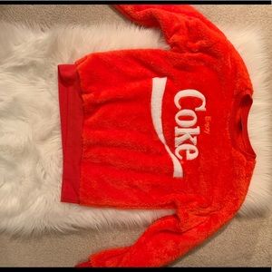 Red Coco cola furry sweater